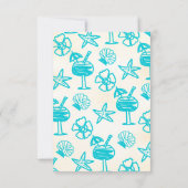 Zonnige tropische hand getrokken bruiloft details  kaart (Achterkant)