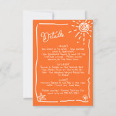 Zonnige tropische hand getrokken bruiloft details  kaart (Voorkant)