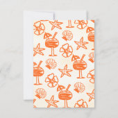 Zonnige tropische hand getrokken bruiloft details  kaart (Achterkant)