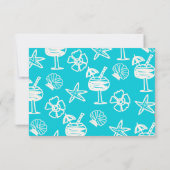 Zonnige Tropische Hand getrokken Bruiloft RSVP Kaart (Achterkant)