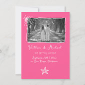 Zonnige Tropische Hand getrokken Save the date Fot Kaart (Achterkant)