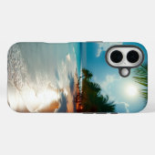 Zonnige tropische strand palmbomen Case-Mate iPhone case (Achterkant (horizontaal))