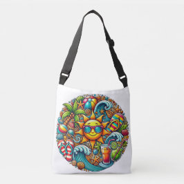 Zonnige Tropische Strandstemming Crossbody Tas