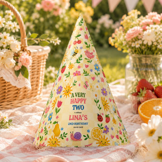 Zonnige Tuin 2e Verjaardag Bloemrijke Picknick Fee Feesthoedjes
