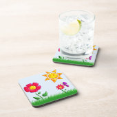 Zonnige tuin illustratie bier onderzetter (Rechterzijde)