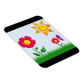 Zonnige Tuin Illustratie Magneet (Rechterzijde)