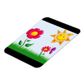 Zonnige Tuin Illustratie Magneet (Linkerzijde)
