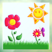 Zonnige tuin illustratie raamsticker (Vel 3)