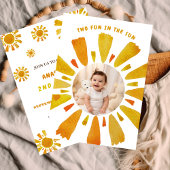 Zonnige tweede verjaardag twee leuk in de zon  kaart