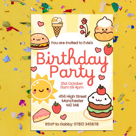 Zonnige uitnodiging voor verjaardag.