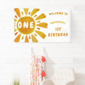 Zonnige verjaardags welkom spandoek (Insitu)