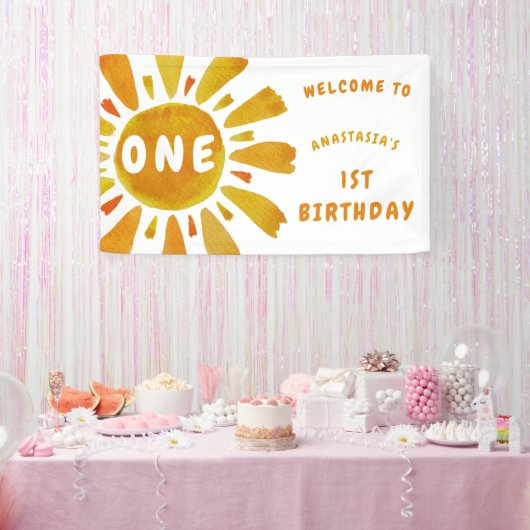 Zonnige verjaardags welkom spandoek (Feest)