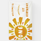 Zonnige verjaardags welkom spandoek (Verticaal)