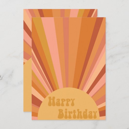 Zonnige verjaardagskaart kaart (Voorkant / Achterkant)