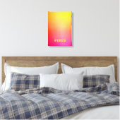 Zonnige 'Vibes' Roze Sinaasappel en geel Ombre Canvas Afdruk (Insitu (Slaapkamer))