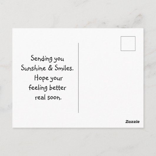 Zonnige Wens Voor Herstel Ansichtkaart Briefkaart (Achterkant)