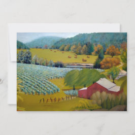 Zonnige wijngaardboerderij feestdagenkaart