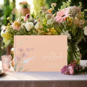 Zonnige Wildbloem Bruiloft Abrikoos ID1023 Gastenboek