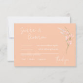 Zonnige Wildbloem Bruiloft Abrikoos ID1023 RSVP Kaartje (Achterkant)