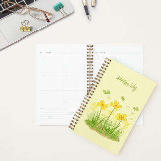Zonnige Wilde Bloemen & Vlinders Planner met Harde