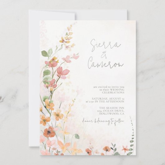 Zonnige Wildflower Bruiloft Gradiënt ID1023 Kaart (Voorkant)