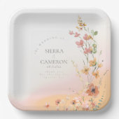 Zonnige Wildflower Bruiloft Gradiënt ID1023 Papieren Bordje (Voorkant)