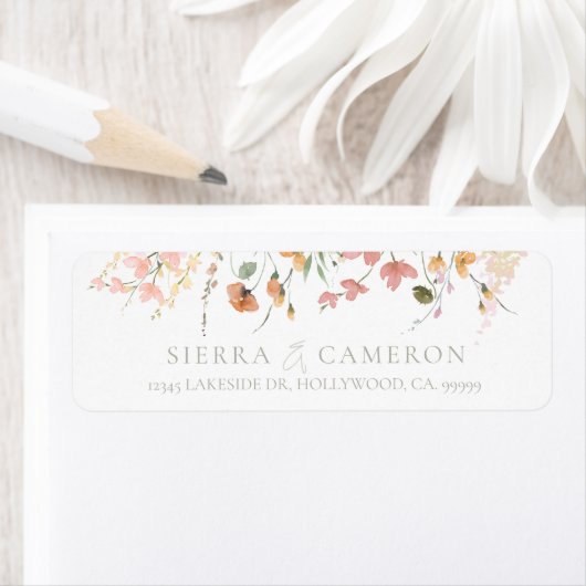 Zonnige Wildflower Bruiloft Grens ID1023 Etiket (Insitu)