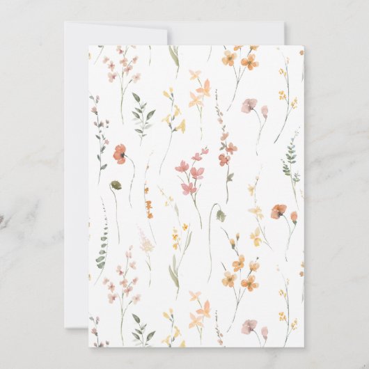 Zonnige Wildflower Bruiloft Patroon ID1023 Save The Date (Achterkant)