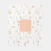 Zonnige Wildflower Bruiloft Perzik ID1023 Fleece Deken (Voorkant)