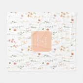Zonnige Wildflower Bruiloft Perzik ID1023 Fleece Deken (Voorkant (Horizontaal))