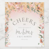 Zonnige Wildflower Bruiloft Proost Gradiënt ID1023 Wijn Etiket (Enkel label)