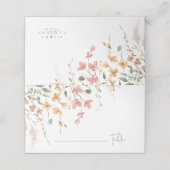 Zonnige Wildflower Bruiloft Roze ID1023 Plaatskaartje (Buitenkant ongevouwen)