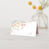 Zonnige Wildflower Bruiloft Roze ID1023 Plaatskaartje (Voorkant)