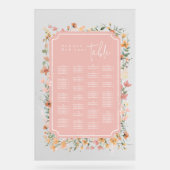 Zonnige Wildflower Bruiloft Zitje Roze ID1023 Acryl Bord (Voorkant)