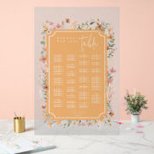 Zonnige Wildflower Bruiloft Zitperzik ID1023 Acryl Bord (Huwelijk)