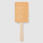 Zonnige Wildflower huwelijksprogramma Perzik ID102 Handwaaier (Achterkant)