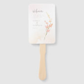 Zonnige Wildflower huwelijksprogramma Perzik ID102 Handwaaier (Voorkant)