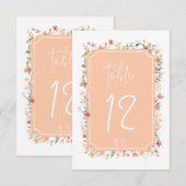 Zonnige Wildflower Trouwtafel Nummer Perzik ID1023 Kaart (Voorkant / Achterkant)