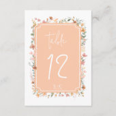 Zonnige Wildflower Trouwtafel Nummer Perzik ID1023 Kaart (Achterkant)