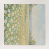Zonnige Witte Madelief Weide Wilde Bloemen Veld Legpuzzel (Horizontaal)