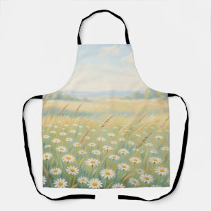 Zonnige Witte Madelief Weide Wilde Bloemen Veld Schort