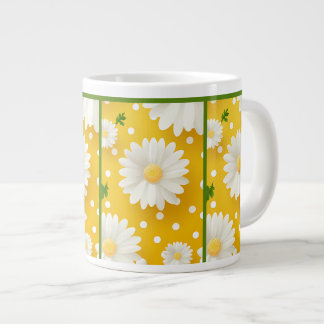 Zonnige Witte Madeliefjes en Stippen Grote Koffiekop