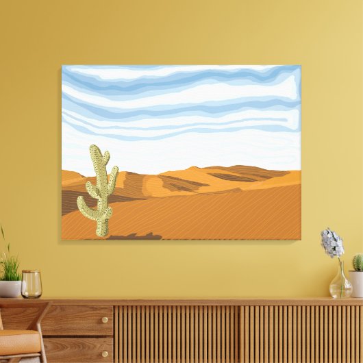 Zonnige woestijndag canvas afdruk (Insitu (Woonkamer))