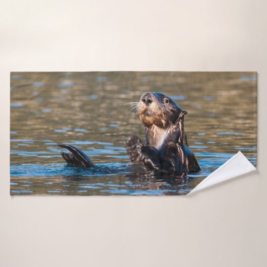 Zonnige Zeeotter Badhanddoek (Badhanddoek)