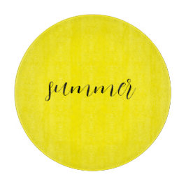 Zonnige zomer gele kom snijplank