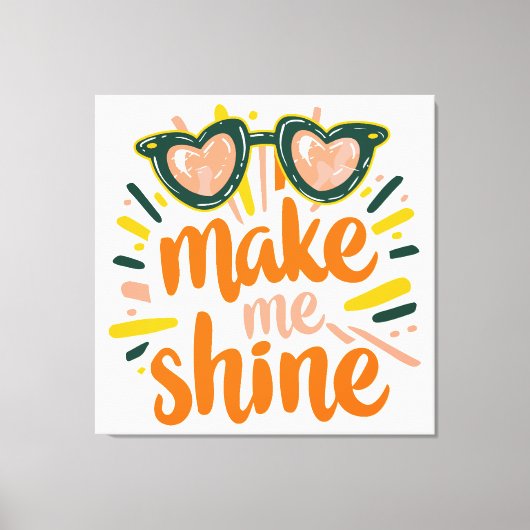 Zonnige zomer glans belettering canvas afdruk (Voorkant)