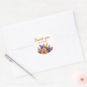 Zonnige Zomer Zonnebloem Bruidsdouche Uitnodiging Ronde Sticker (Envelop)