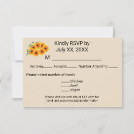 Zonnige Zomerzonnebloem RSVP Kaartje