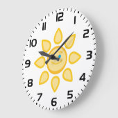 Zonnige Zon Gelukkig Zonneschijn Grote Klok (Hoek)