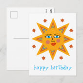Zonnige Zon GELUKKIGE VERJAARDAG MAATWERK  Briefkaart (Voorkant / Achterkant)